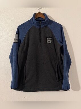 Wrangler Men’s Black and Blue Half-Zip Sweater NFR ProRodeo Las Vegas 2022 Med